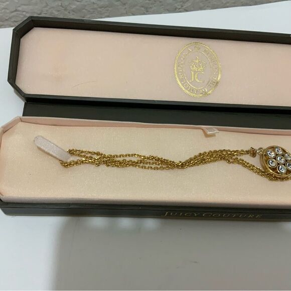 JUICY COUTURE Necklace Crystal Charm Pendant Long - Picture 4 of 7